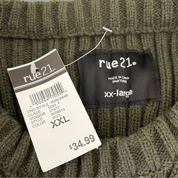 NWT Rue21 Dark Green Crewneck Sweater Men’s Size XXL - Picture 7 of 8